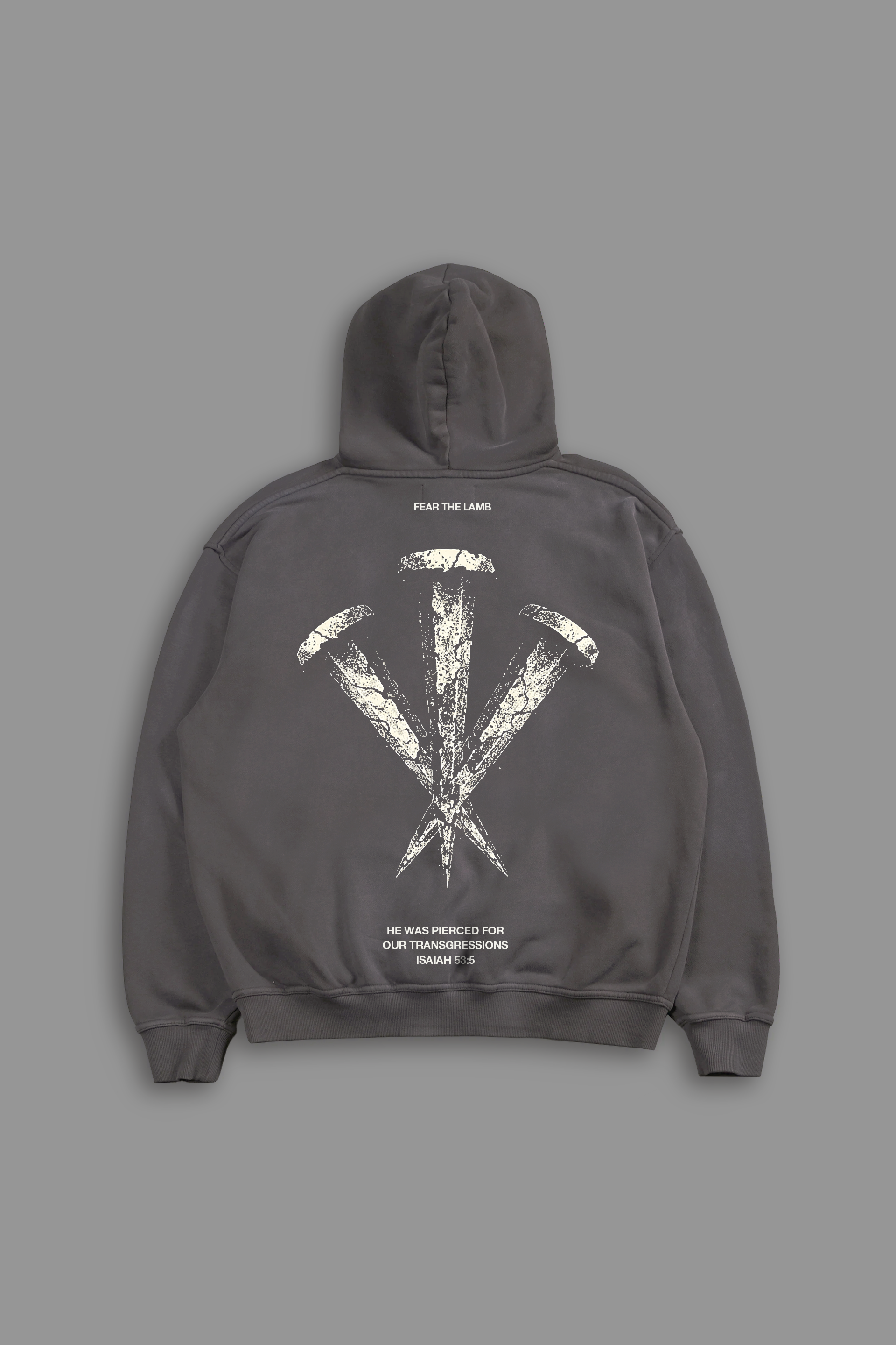 Pierced "Faded" Hoodie in Gray