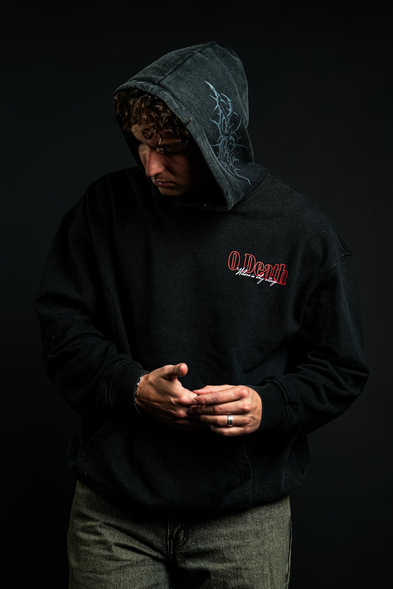 O Death "Faded" Hoodie in Black
