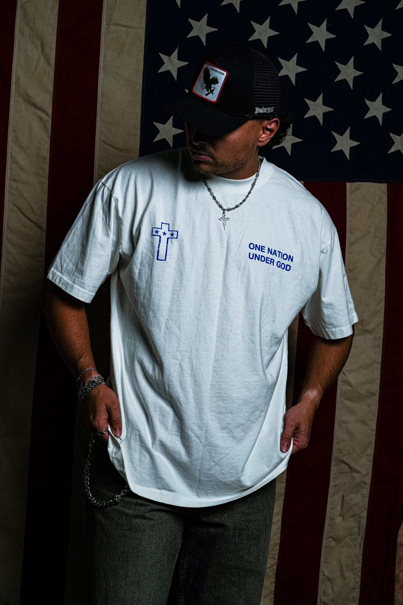 One Nation Under God "Premium" Tee in White