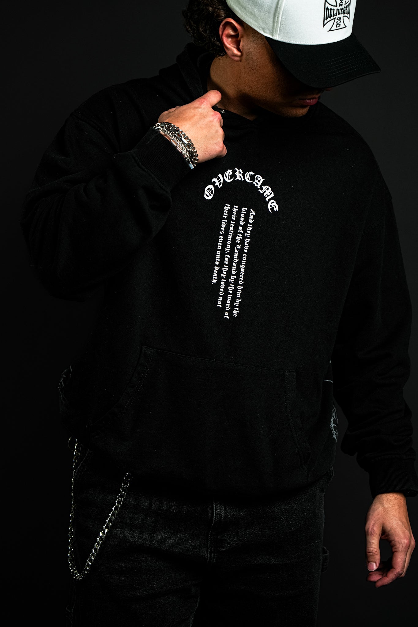 Overcame "Faded" Hoodie in Black