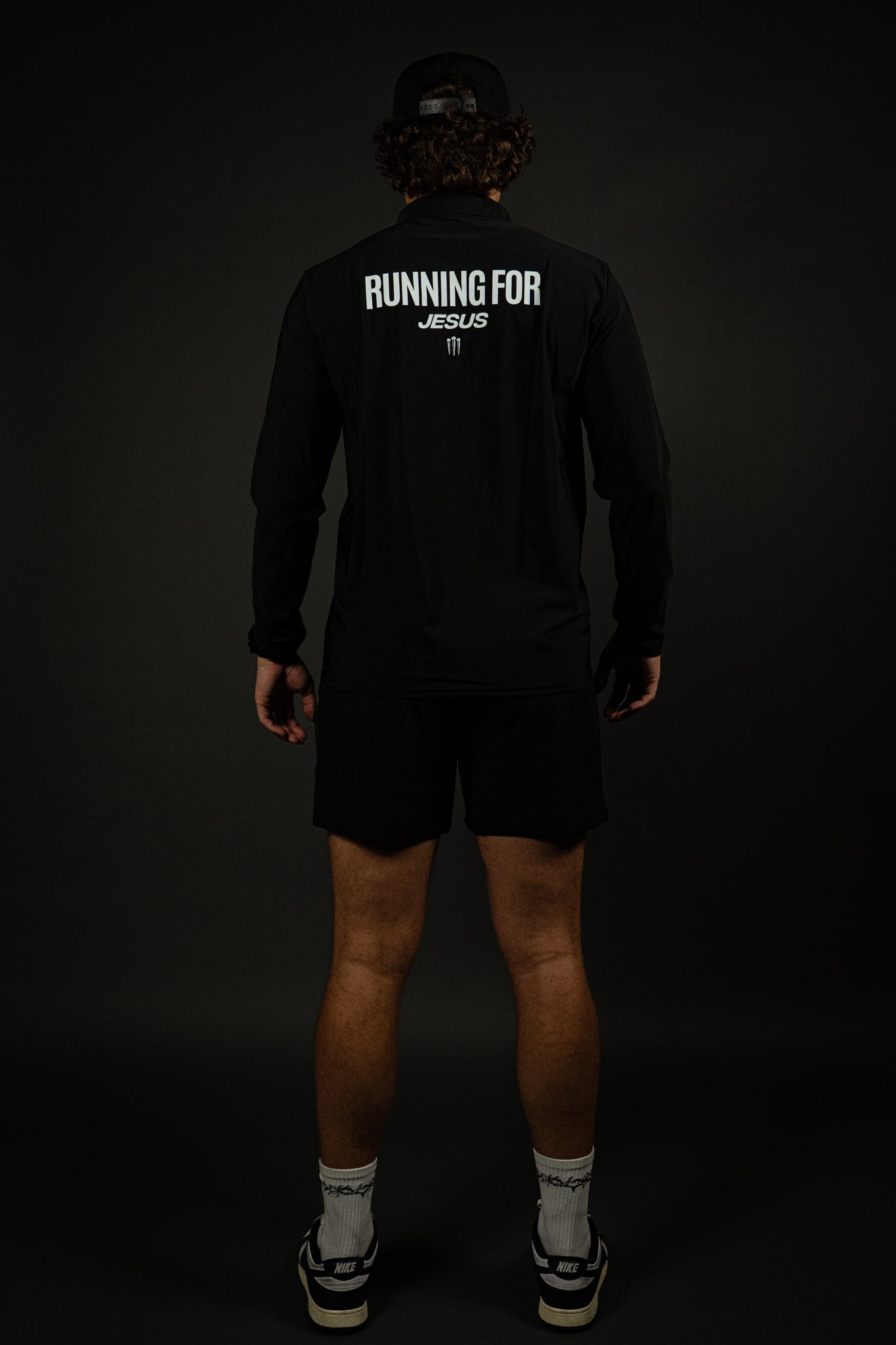 Running For Jesus "Active" Quarter Zip in Black