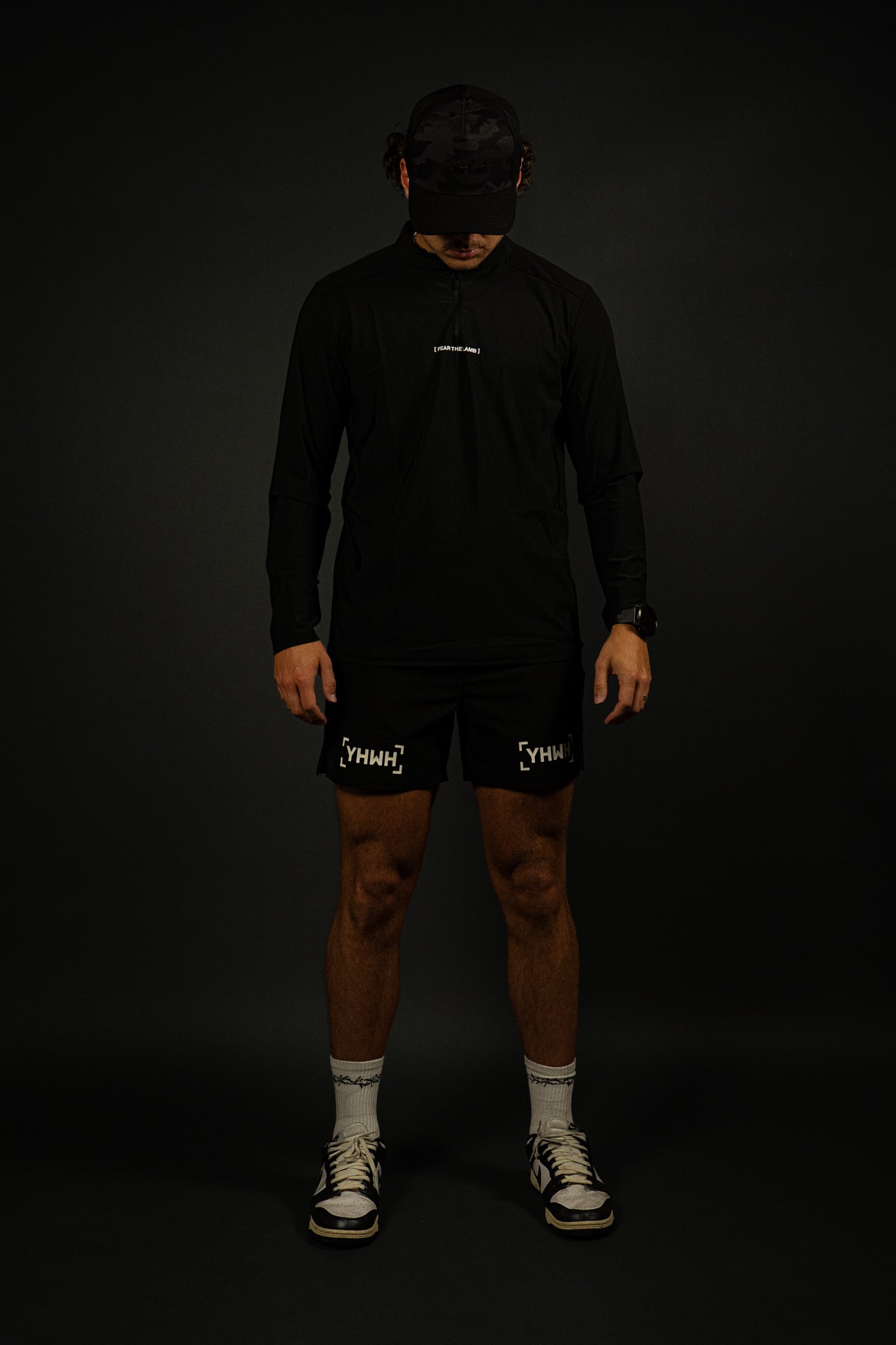 Running For Jesus "Active" Quarter Zip in Black