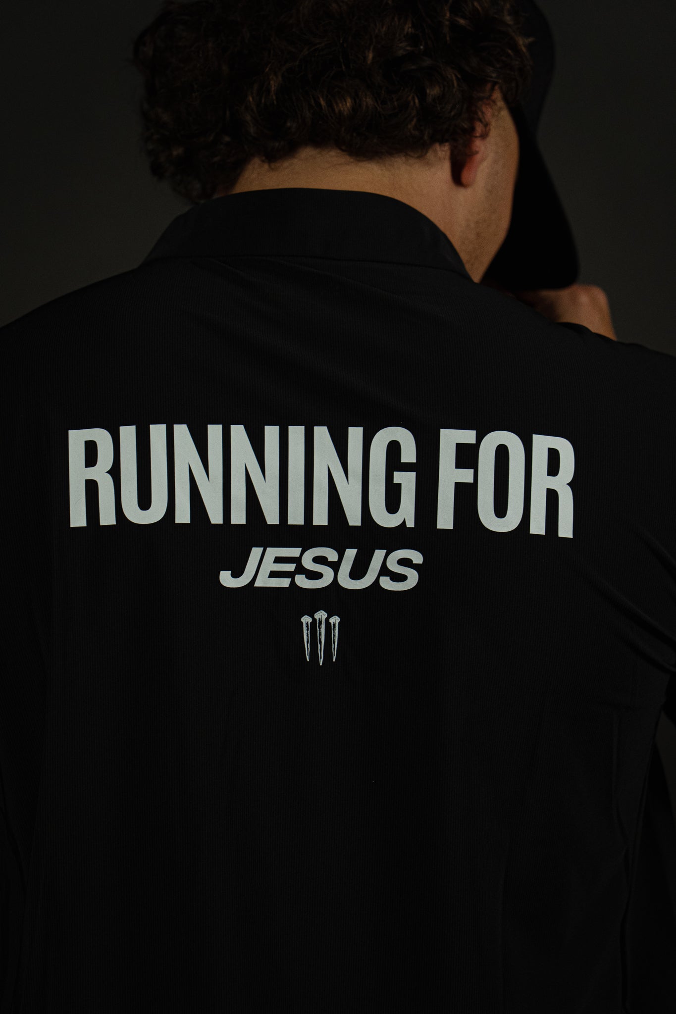 Running For Jesus "Active" Quarter Zip in Black