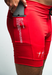 Running For Christ "Race" Half Tights in Red