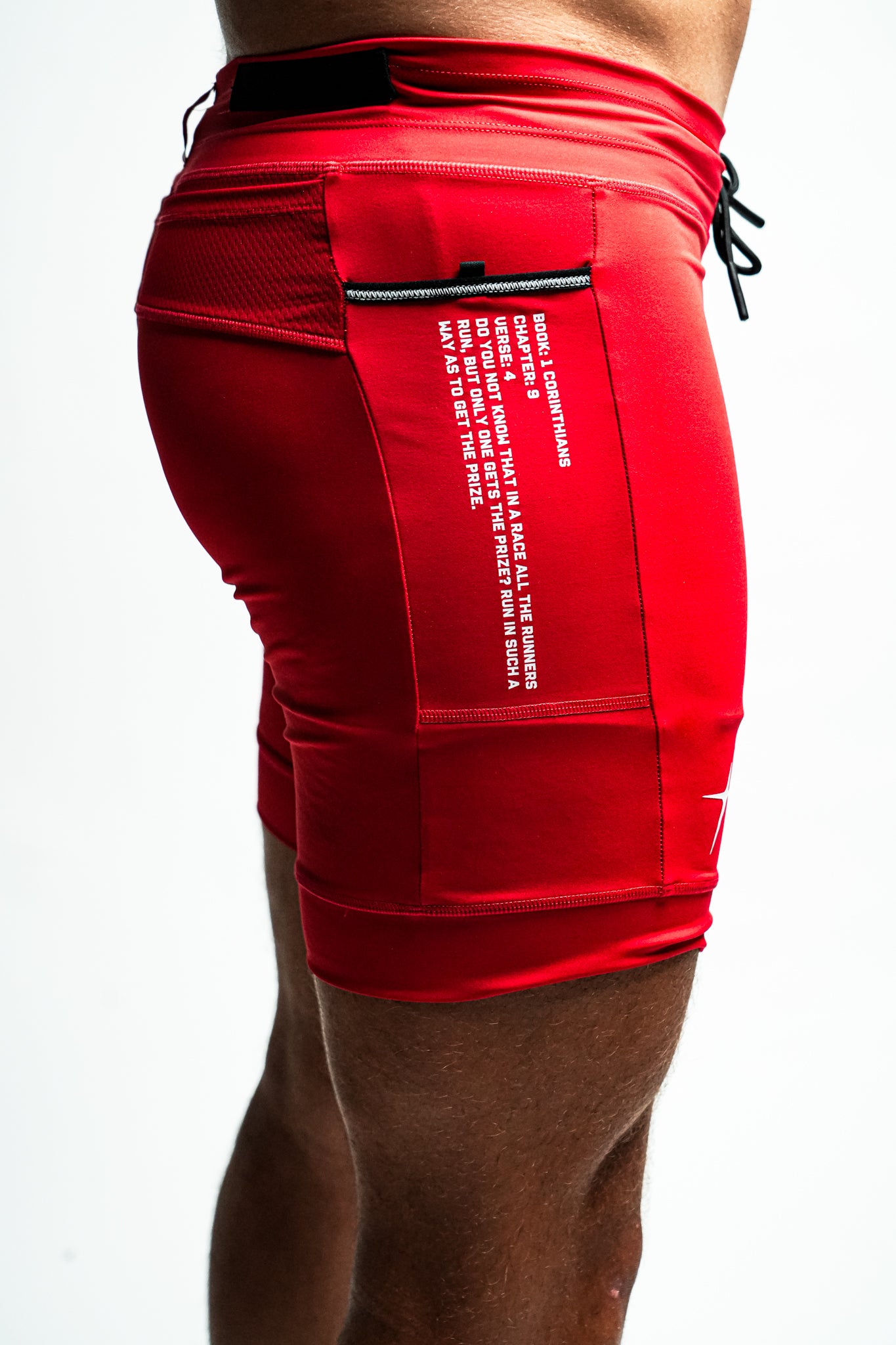 Running For Christ "Race" Half Tights in Red