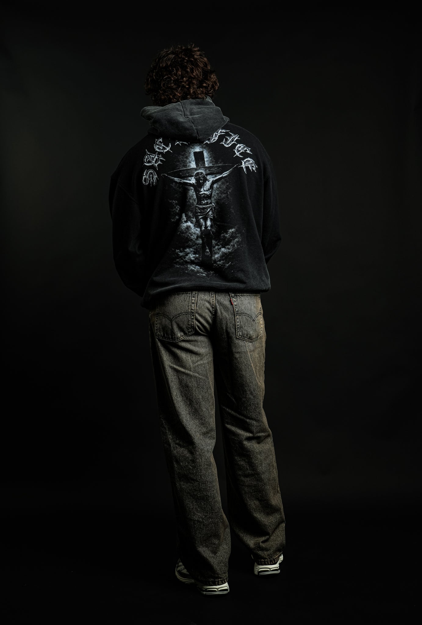 The Offering "Faded" Hoodie in Black