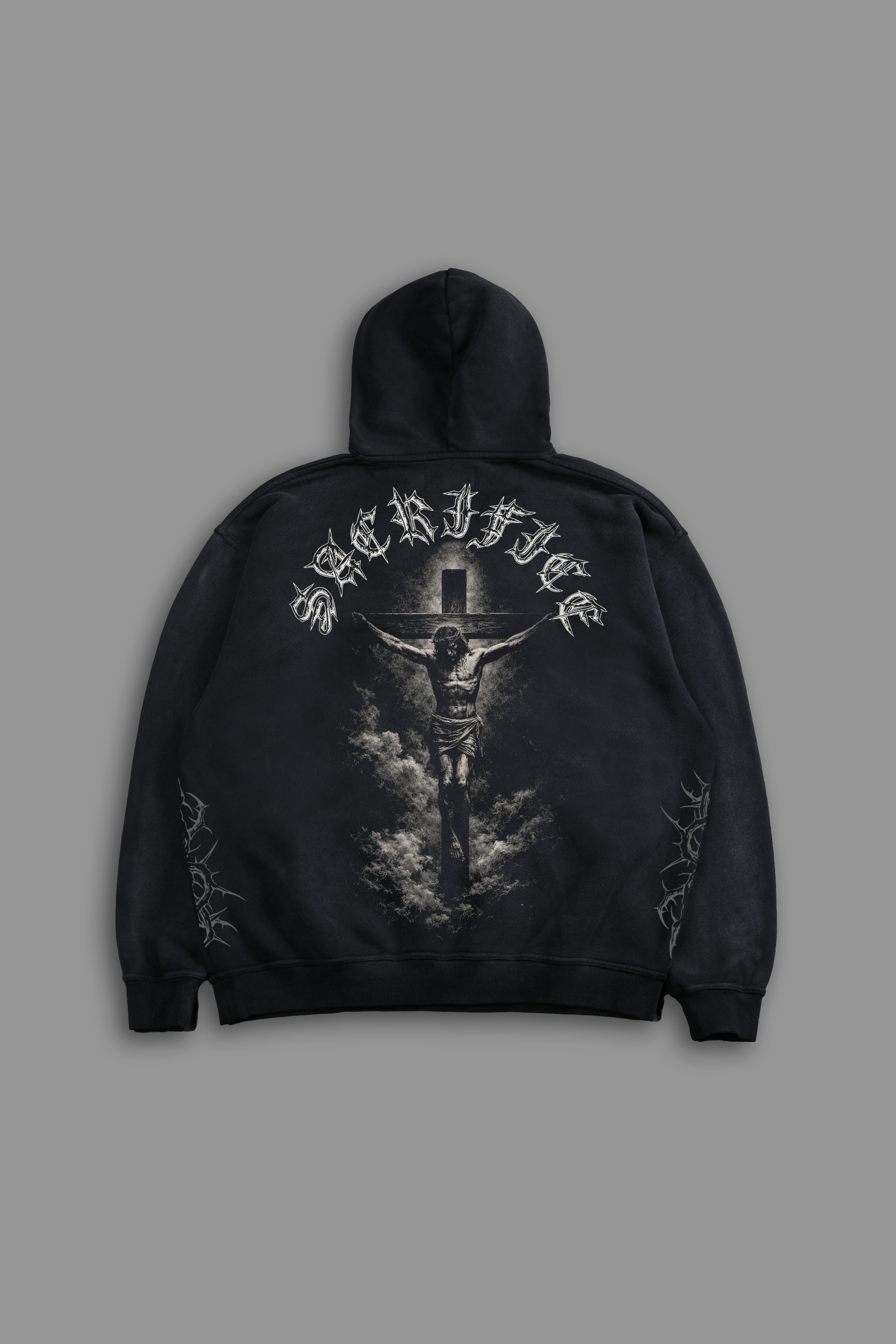 The Offering "Faded" Hoodie in Black