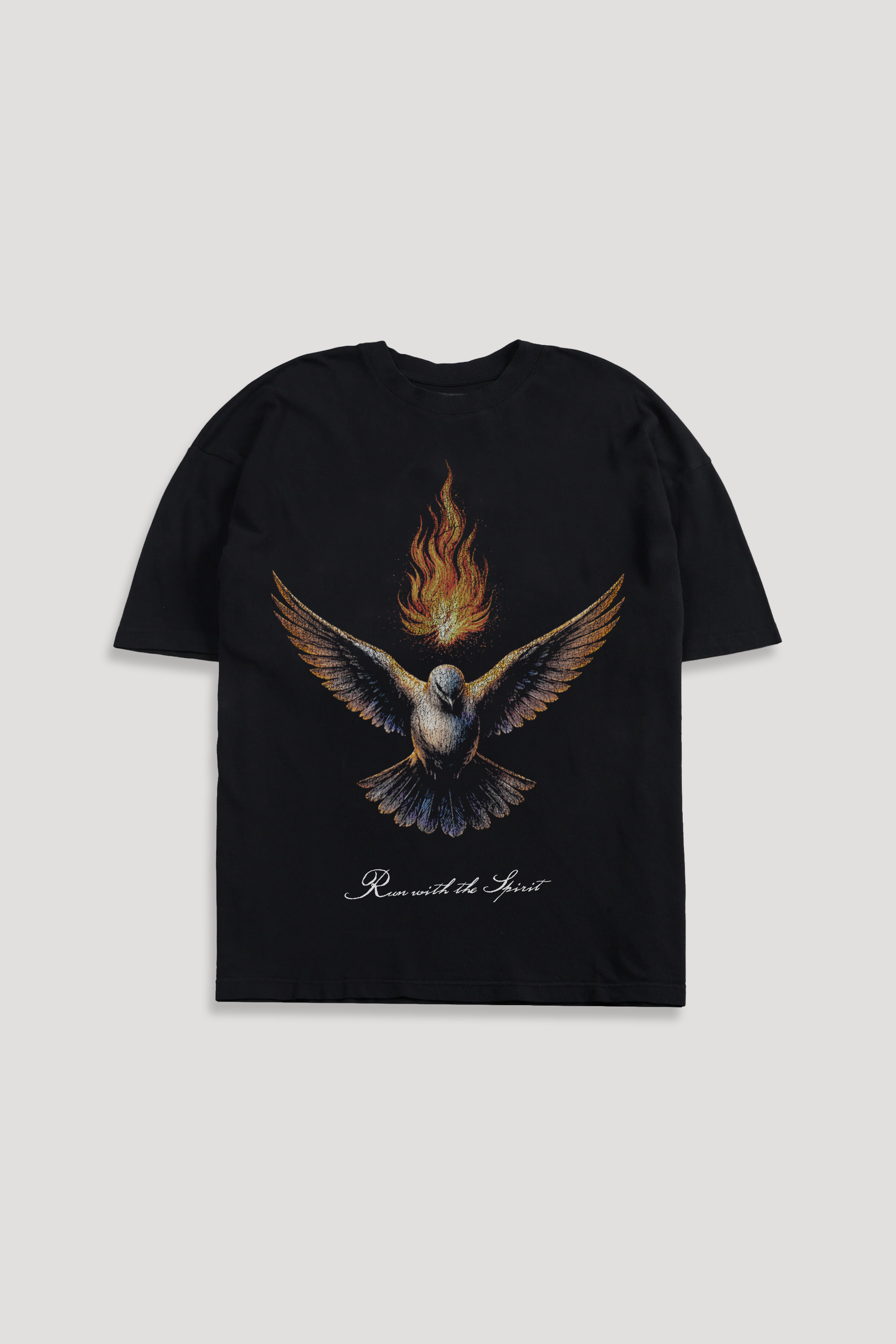 Run by the Spirit "Faded" Tee in Black
