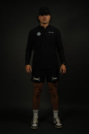 YHWH Stamp "Active" Quarter Zip in Black