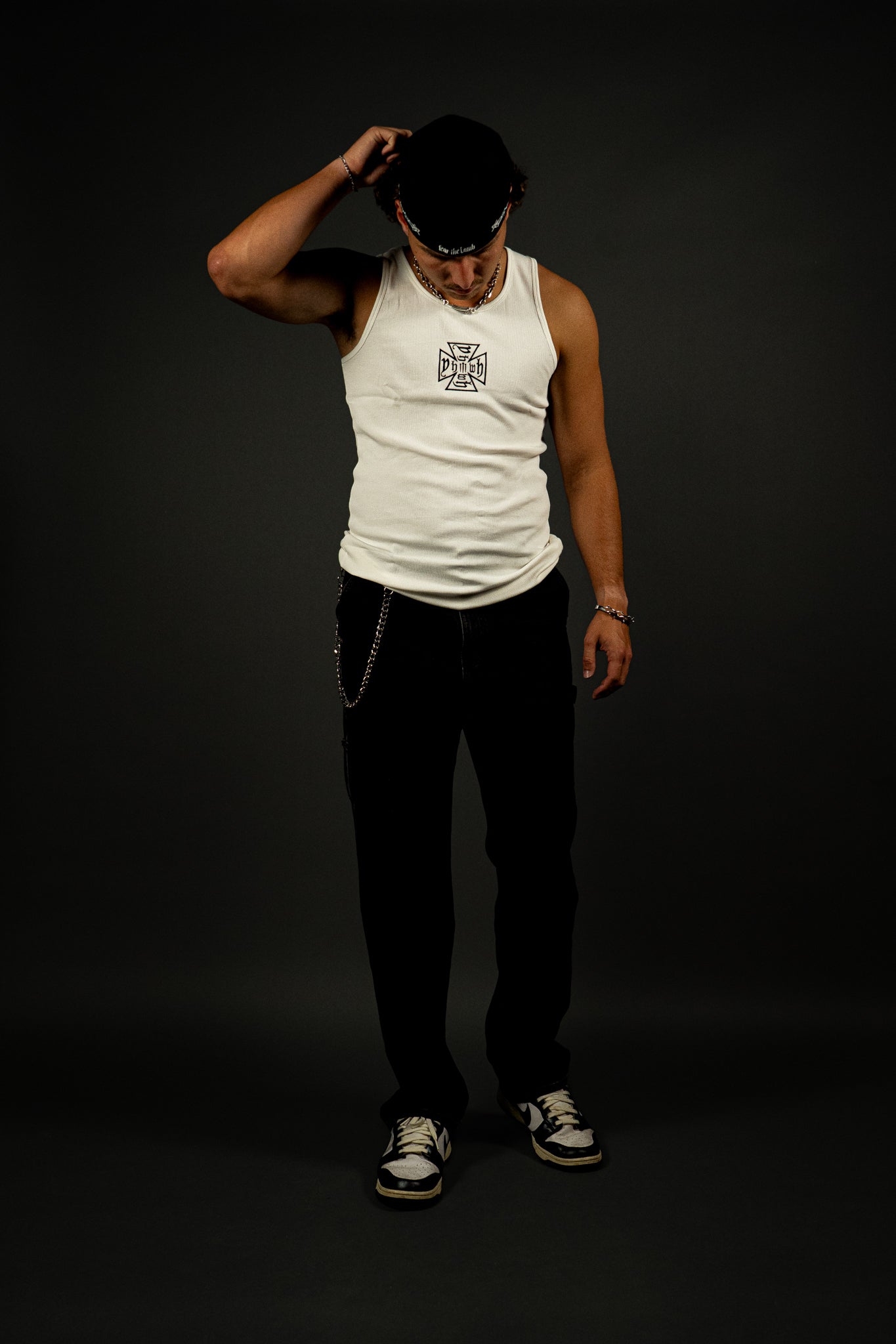 YHWH "Ribbed" Tank in White