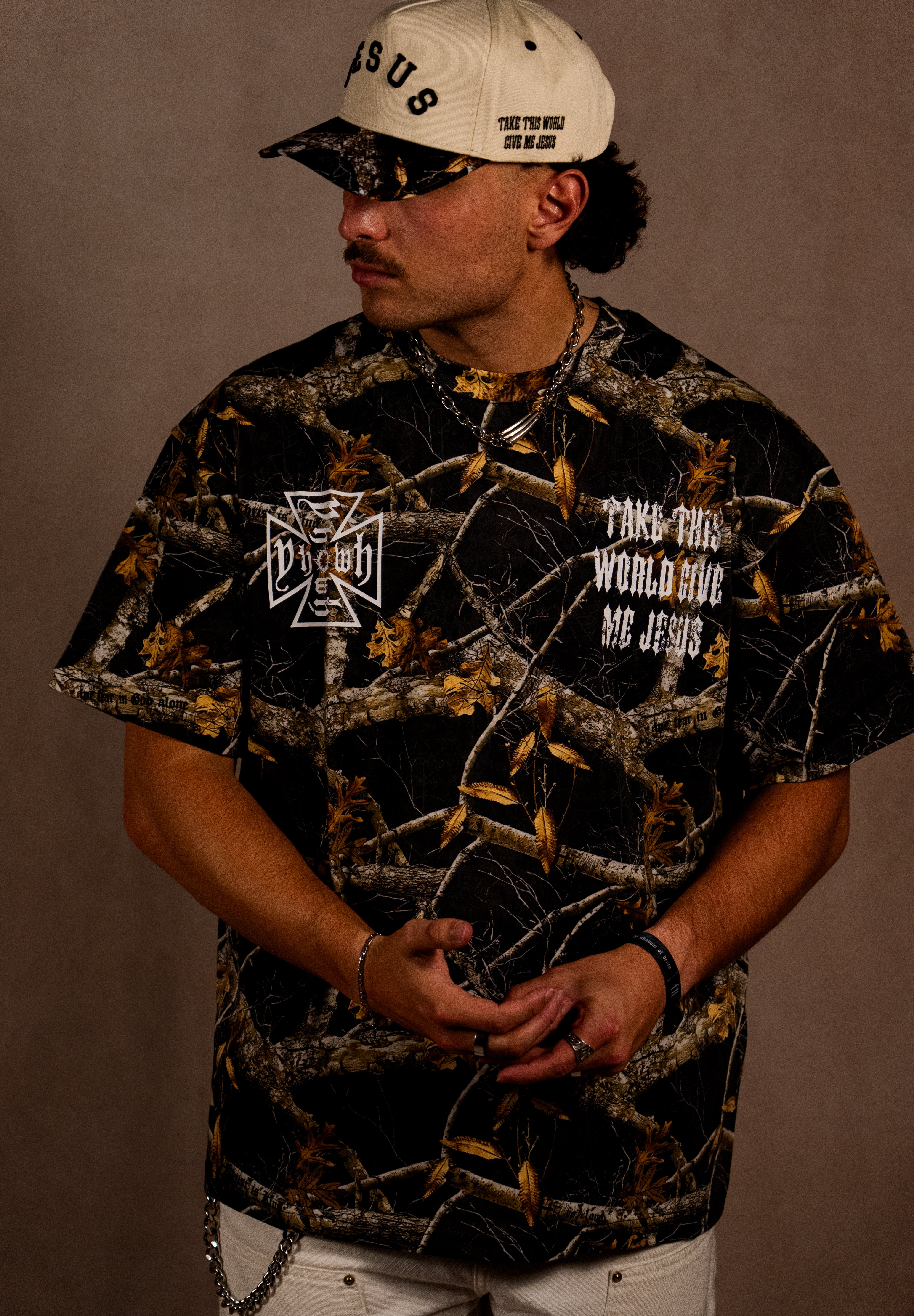 Take This World "PREMIUM" Tee in Cross Wood