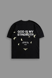 God is My Strength "Premium" Tee in Black