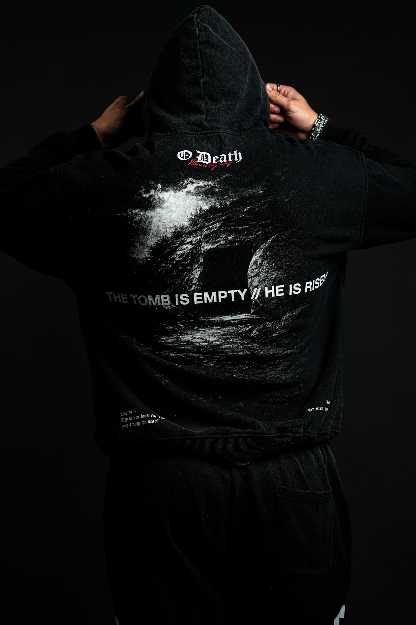 Death Defeated "Faded" Hoodie in Black