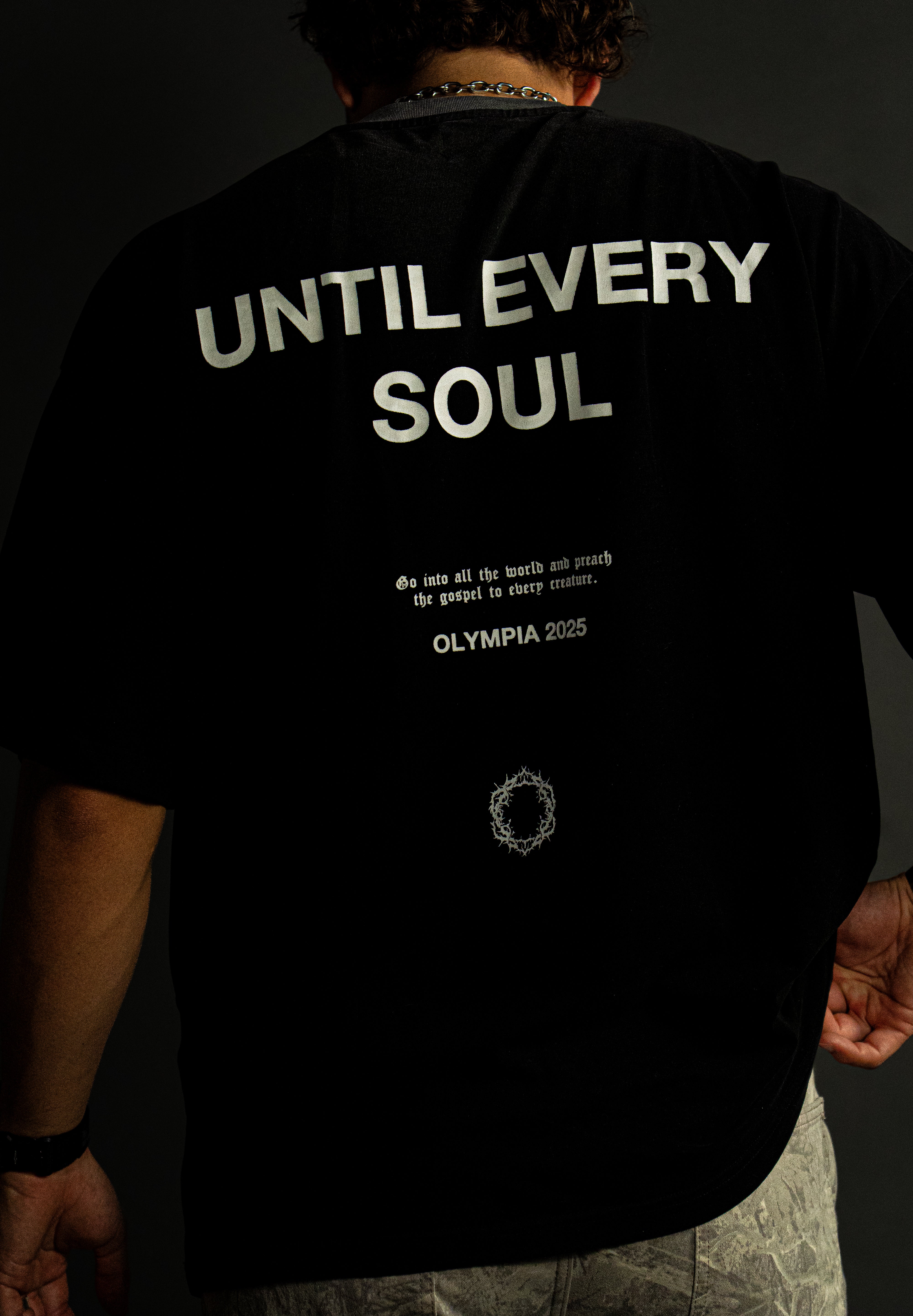 Until Every Soul x Olympia "Faded" Tee in Black