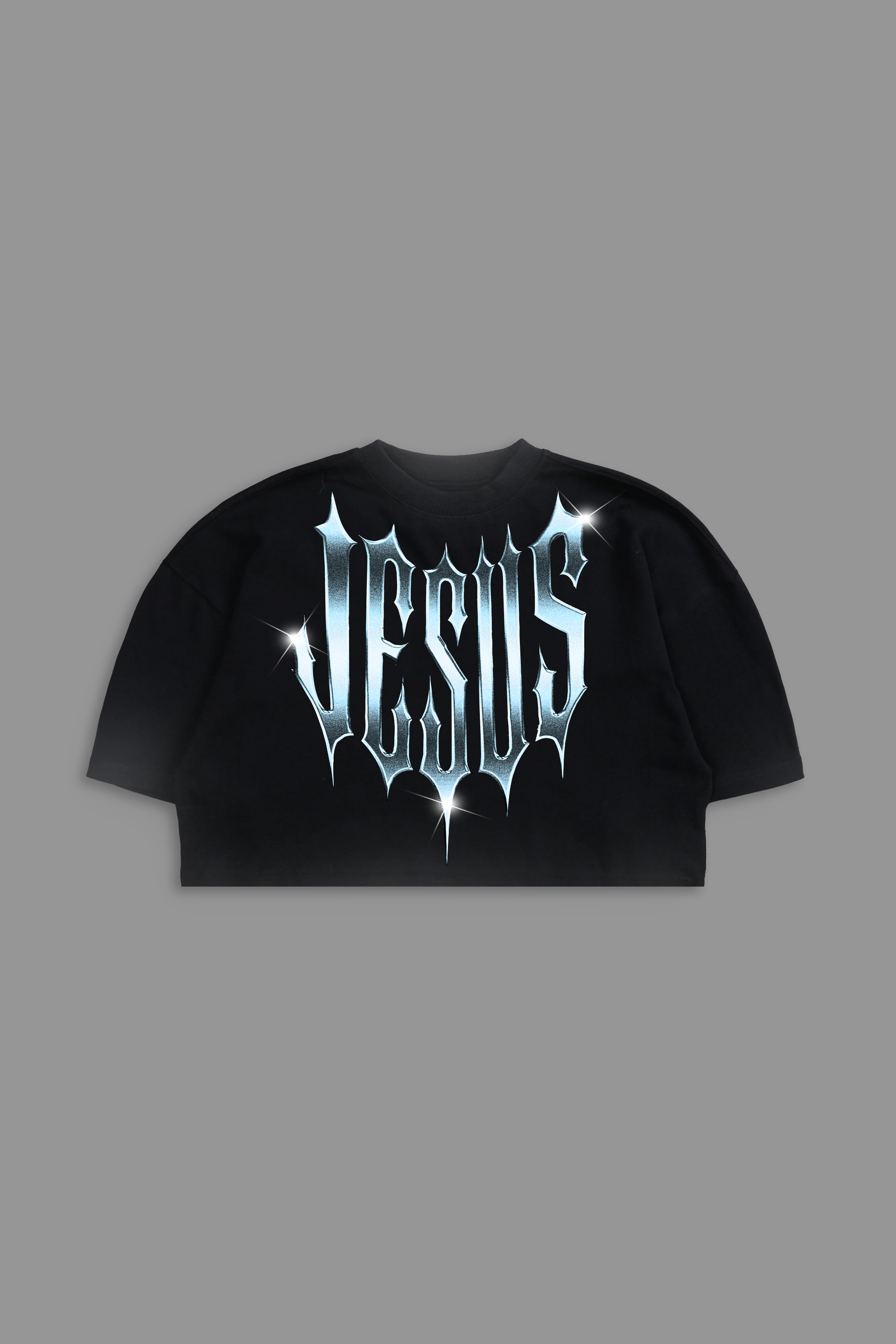 Chrome Covenant "Faded" Crop Tee in Black