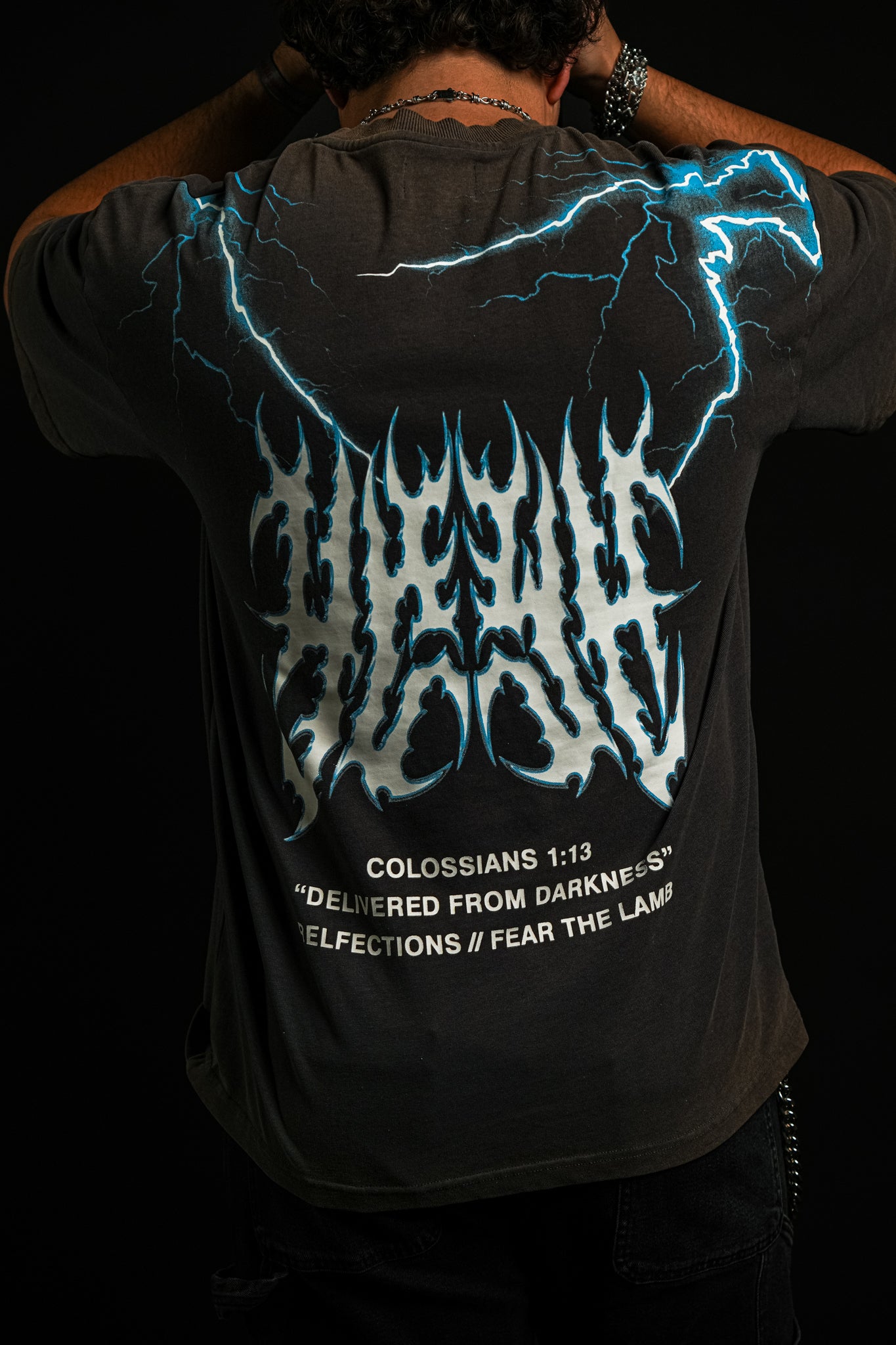 Chrome YHWH "Faded" Tee in Gray