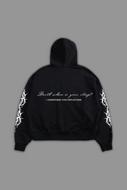 Chrome Cross "Faded" Zip Up Hoodie in Black