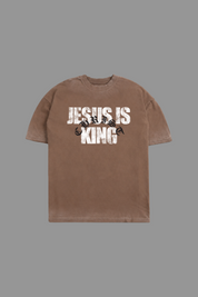 Jesus is King “Premium” Tee in Brown