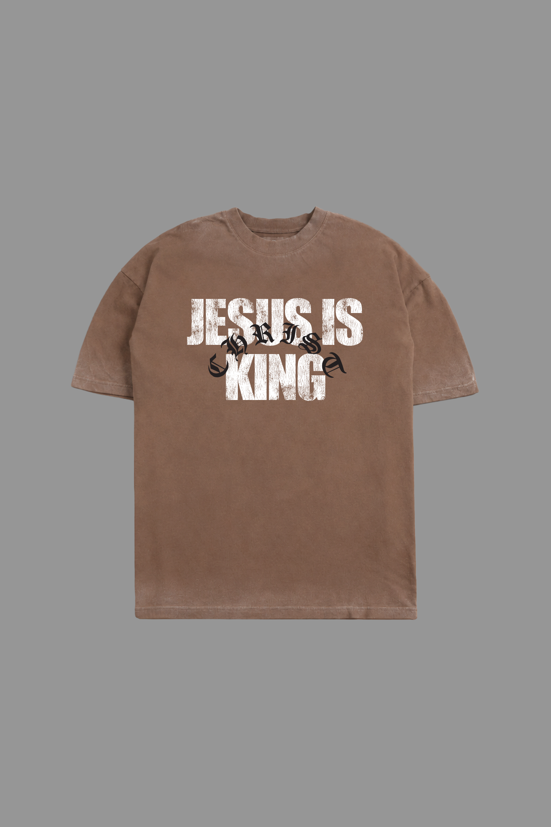 Jesus is King “Premium” Tee in Brown