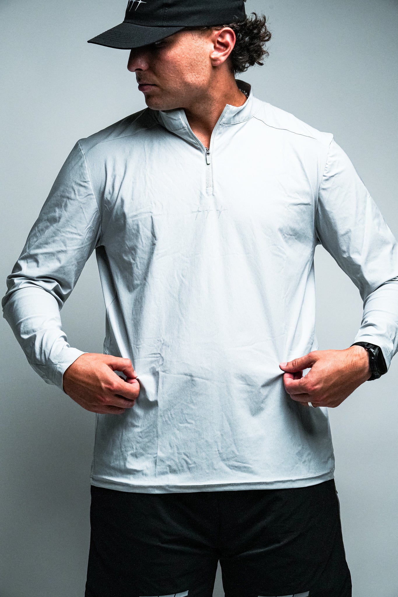 Running For Christ "Active" Quarter Zip in Grey