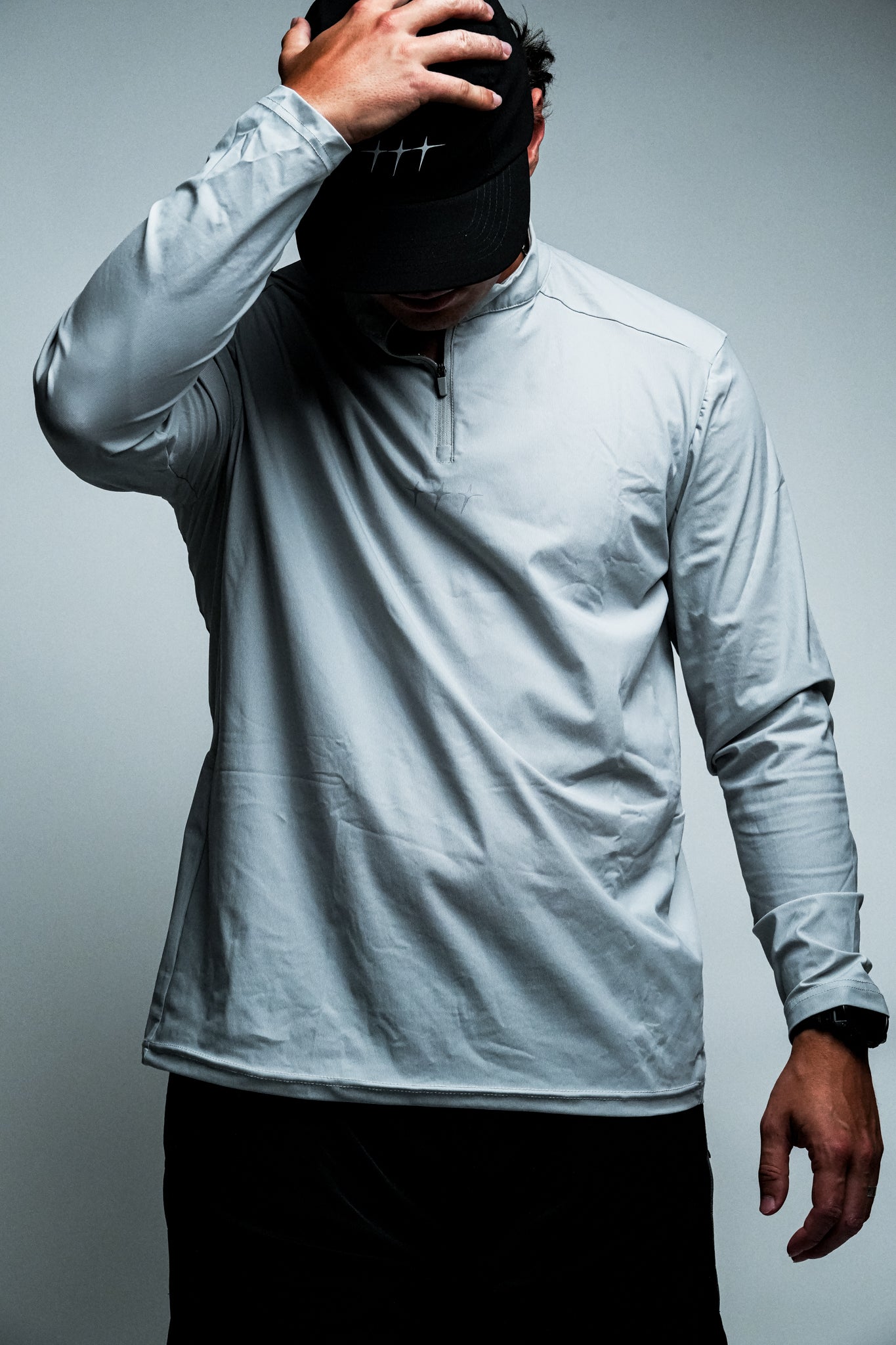 Running For Christ "Active" Quarter Zip in Grey