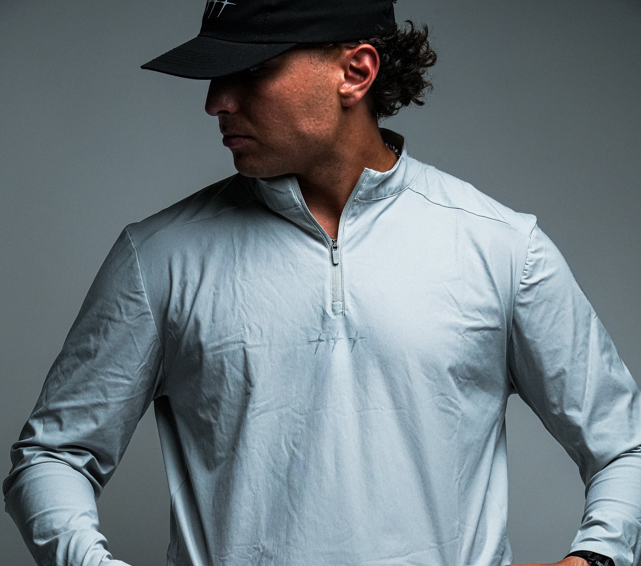 Running For Christ "Active" Quarter Zip in Grey