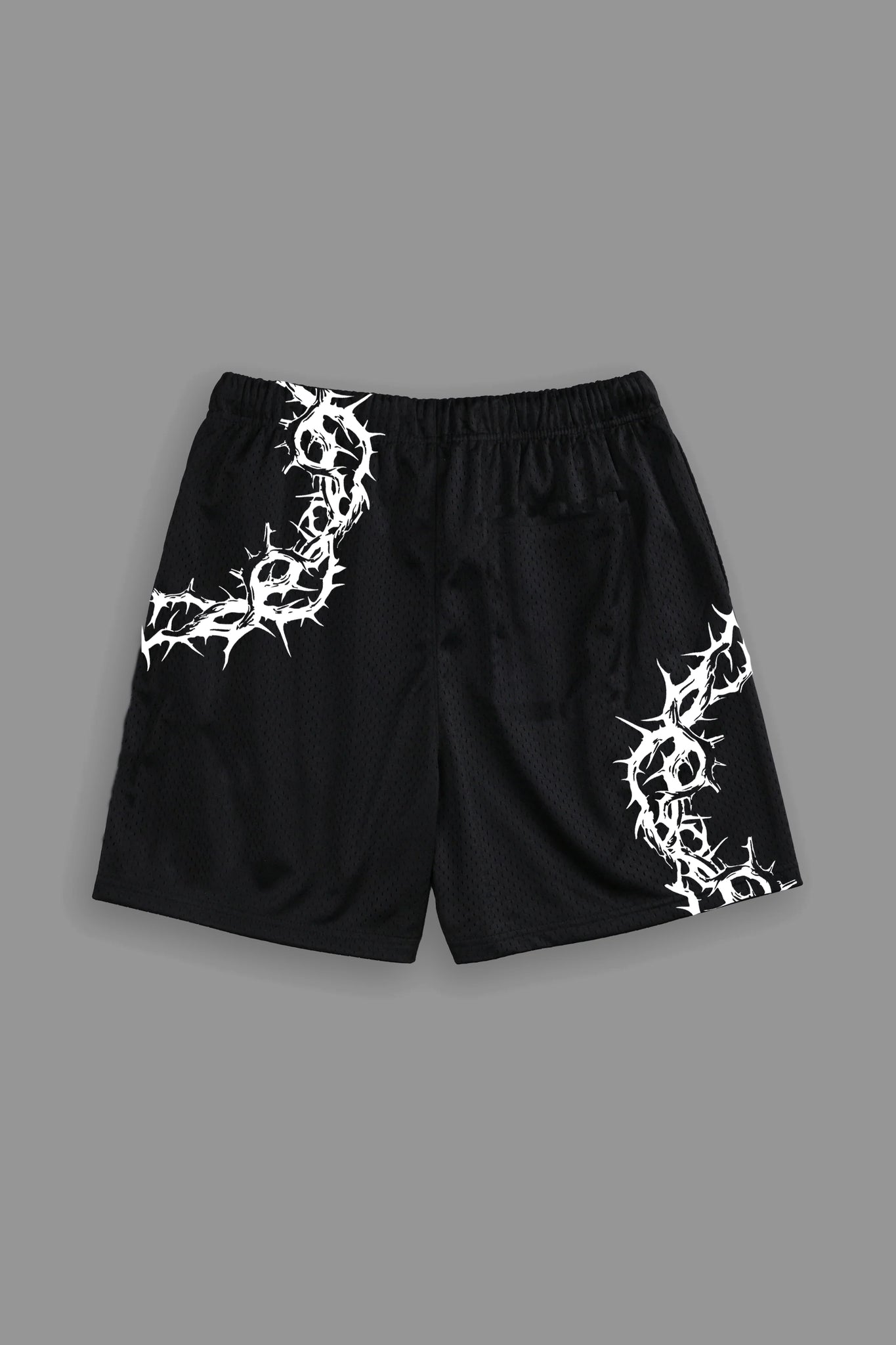 CROWN OF THORNS MESH SHORTS IN BLACK – Fear the Lamb