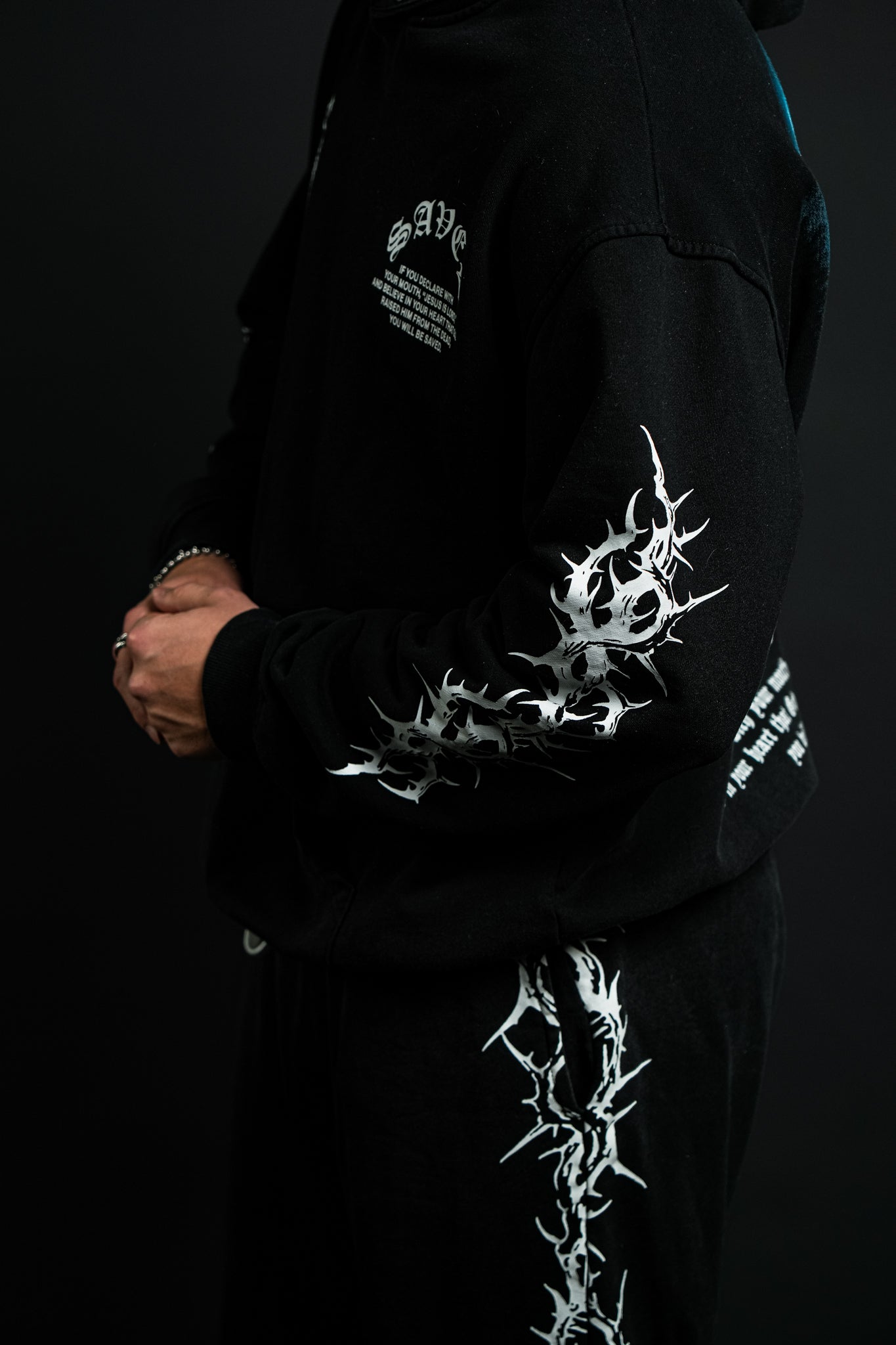 Death to Life "Faded" Hoodie in Black