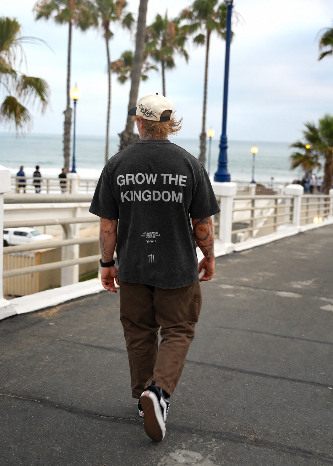 Grow the Kingdom “Waffle” Tee in Vintage Black
