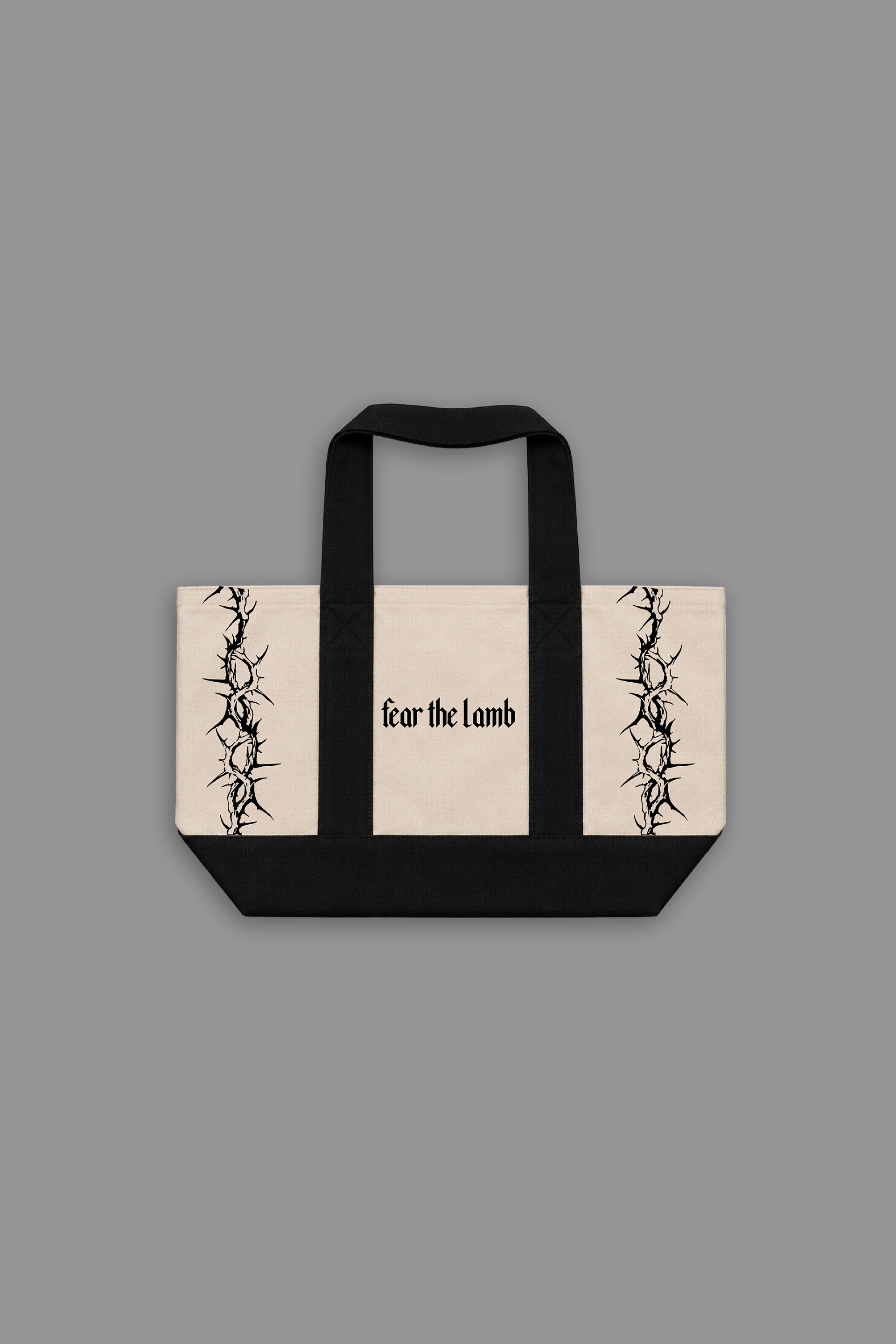 Fear the Lamb Tote Bag in Black