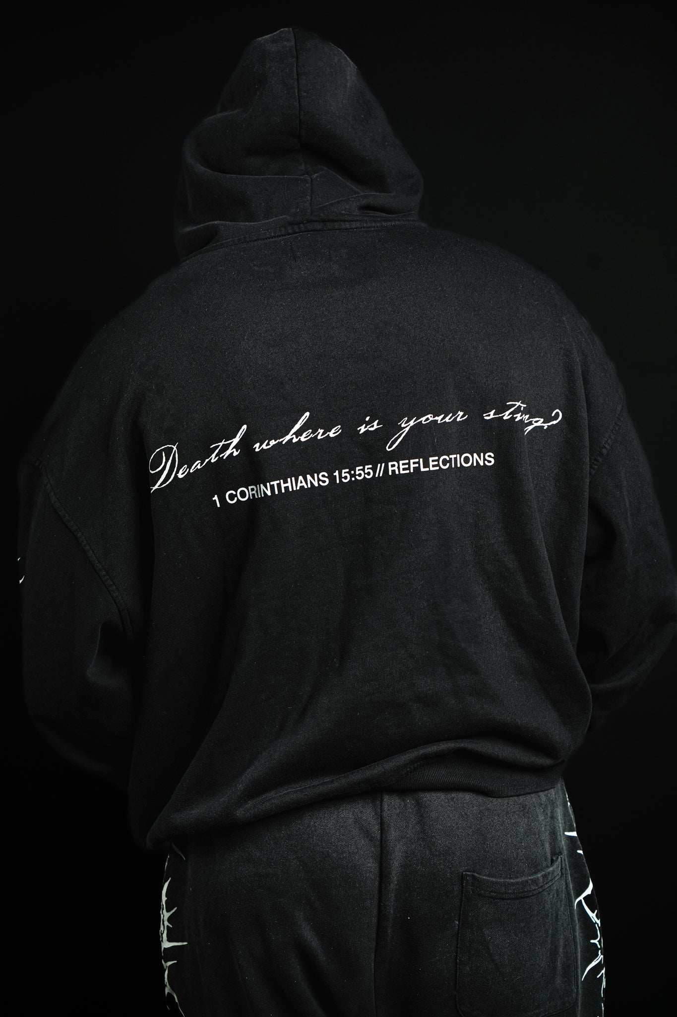 Chrome Cross "Faded" Zip Up Hoodie in Black