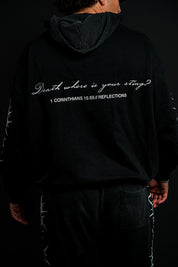 Chrome Cross "Faded" Zip Up Hoodie in Black